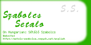 szabolcs setalo business card