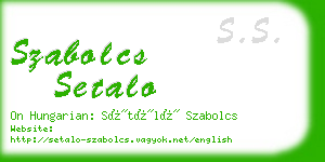 szabolcs setalo business card